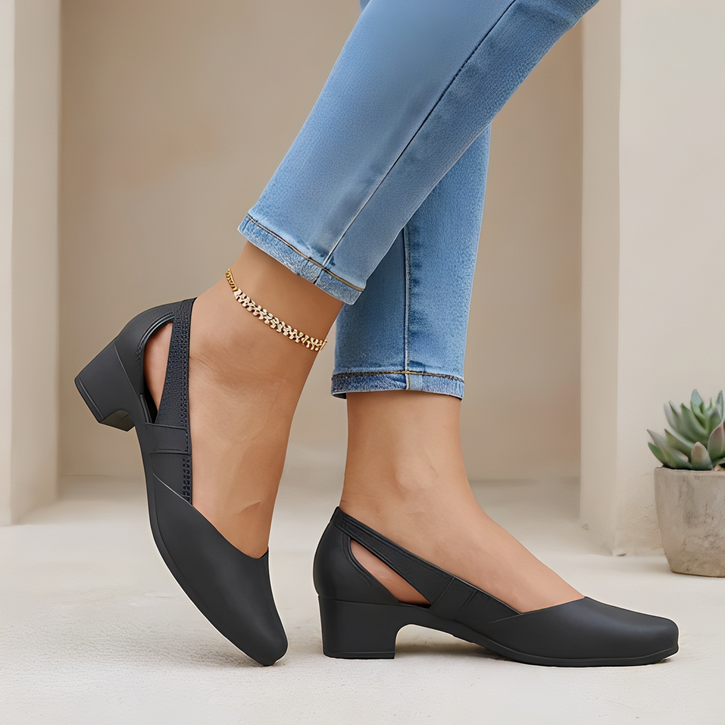 Women's Pointed Toe Block Heel Pumps – Elegant Dress Shoes