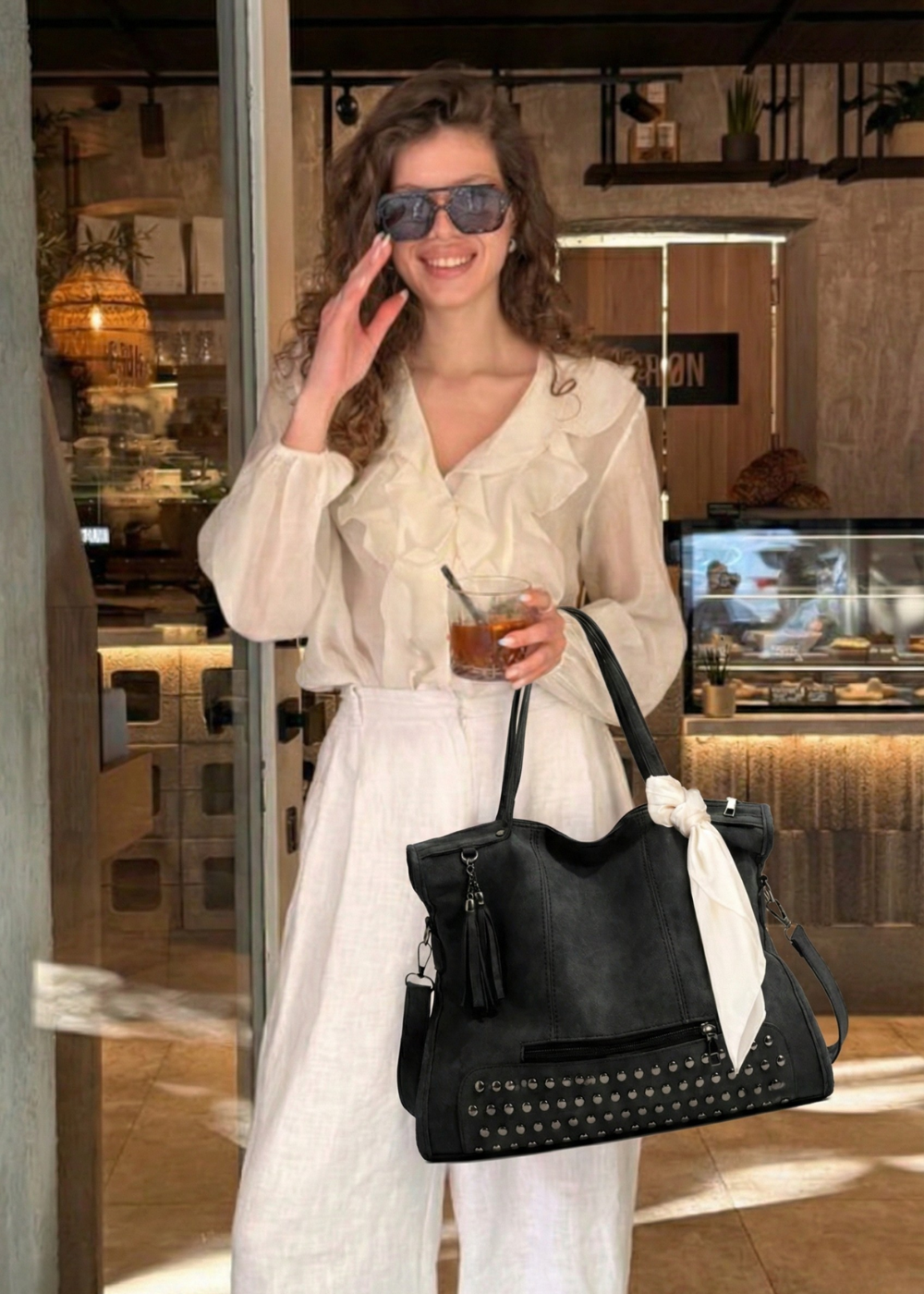 Spacious Black Professional Tote Bag for Office and Business Essentials