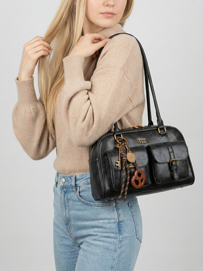 Versatile Black Everyday Tote Bag for Daily Use