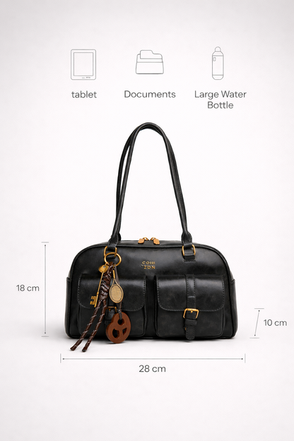 Versatile Black Everyday Tote Bag for Daily Use
