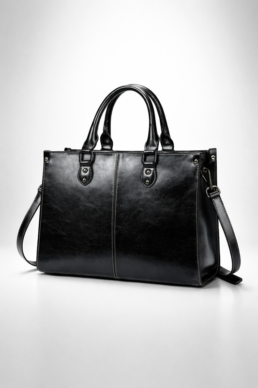 Stylish Black Women's Work Bag - Versatile and Professional Design