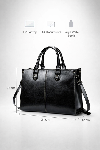 Stylish Black Women's Work Bag - Versatile and Professional Design