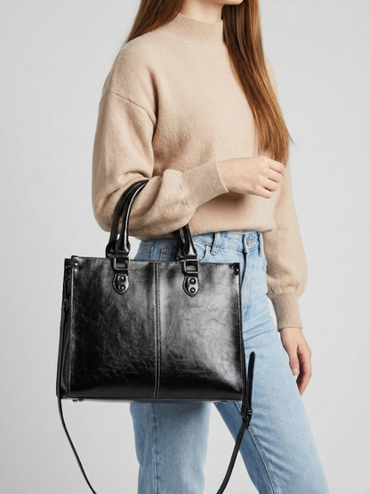 Stylish Black Women's Work Bag - Versatile and Professional Design