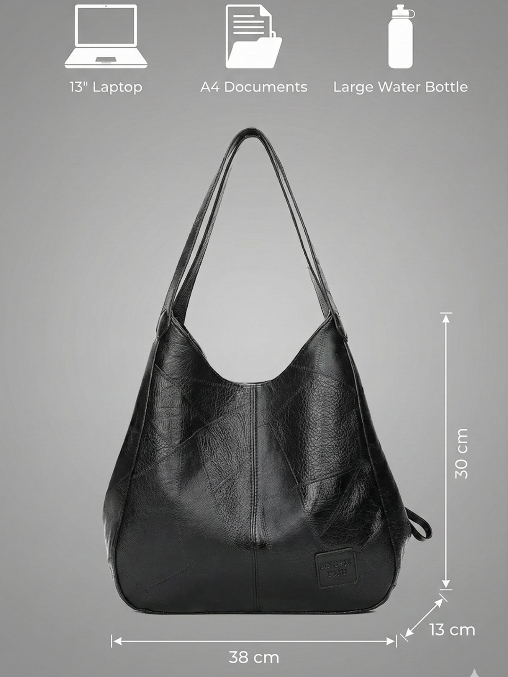 Stylish Black Women's Work Bag - Versatile and Professional Tote