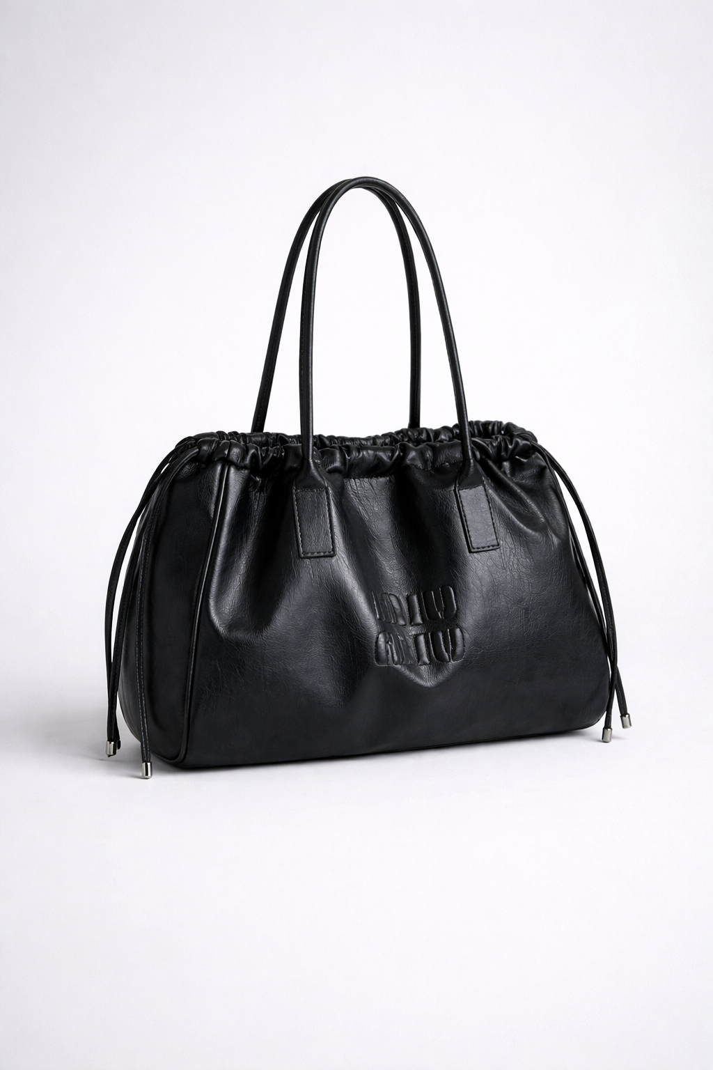 Women's Black Work Tote Bag – Spacious PU Leather Shoulder Bag