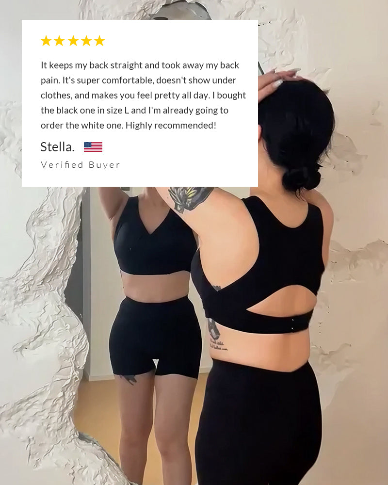 Adjustable Front Closure Cross-Back Wireless Posture Support Bra for Comfort and Alignment