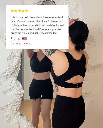 Adjustable Front Closure Cross-Back Wireless Posture Support Bra for Comfort and Alignment