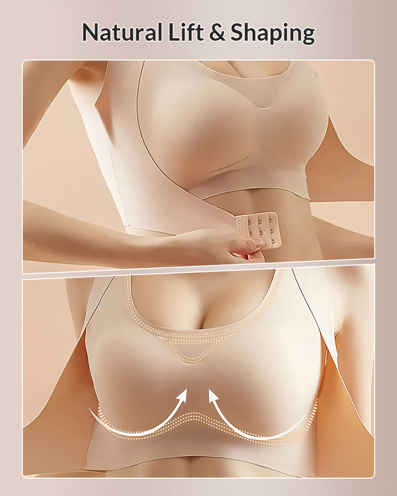 Adjustable Front Closure Cross-Back Wireless Posture Support Bra for Comfort and Alignment