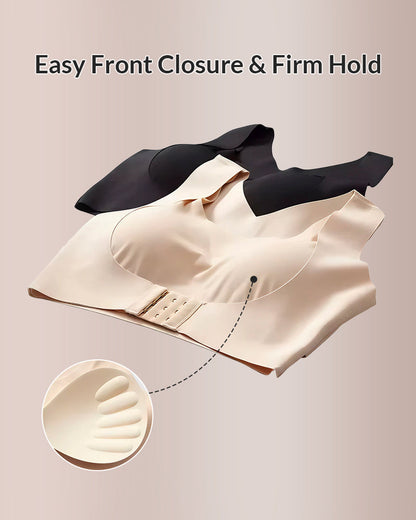Adjustable Front Closure Cross-Back Wireless Posture Support Bra for Comfort and Alignment