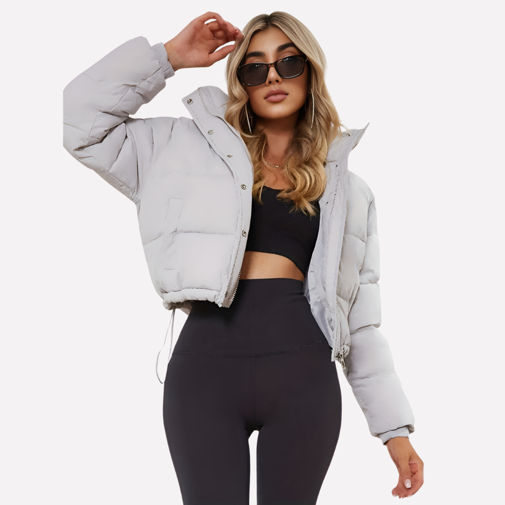 Women's Hooded Short Jacket with Front Zipper - Stylish and Versatile Outerwear