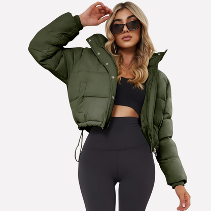 Women's Hooded Short Jacket with Front Zipper - Stylish and Versatile Outerwear