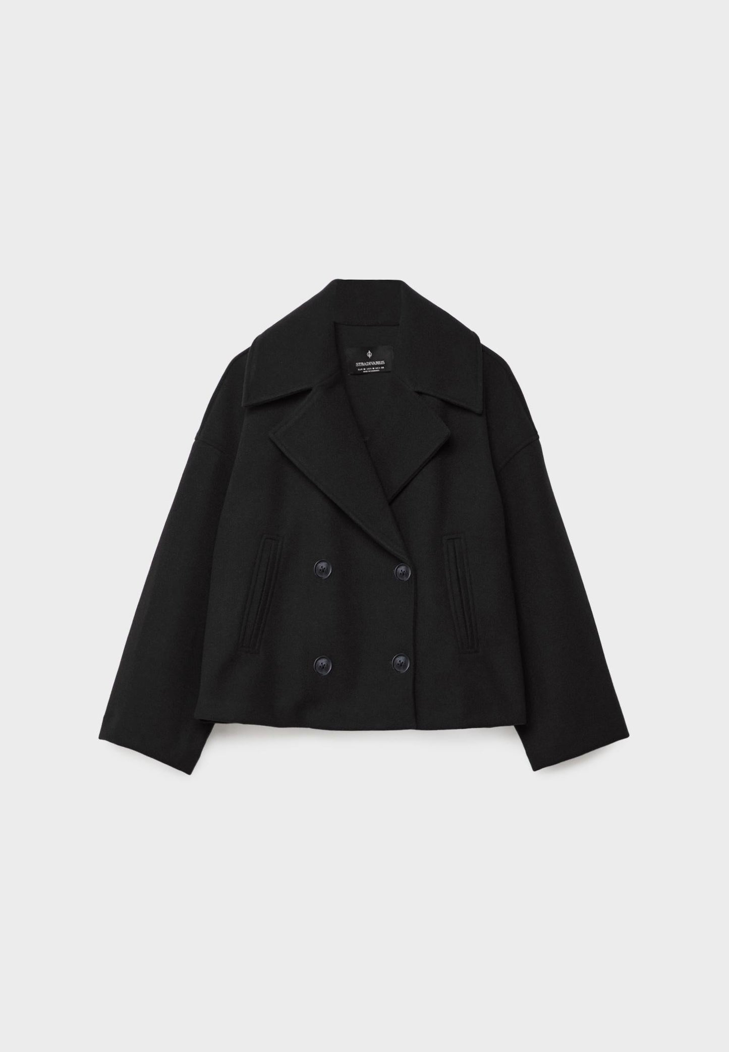 Women's Double Breasted Cropped Jacket with Notch Lapel - Stylish Outerwear for All Seasons