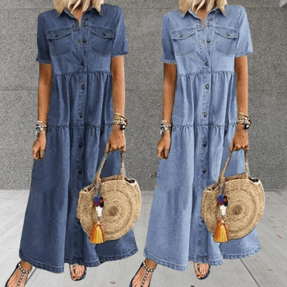 Maxi Denim Summer Dress for Women - Stylish and Comfortable