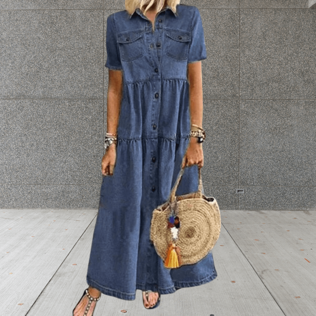 Maxi Denim Summer Dress for Women - Stylish and Comfortable