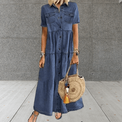 Maxi Denim Summer Dress for Women - Stylish and Comfortable