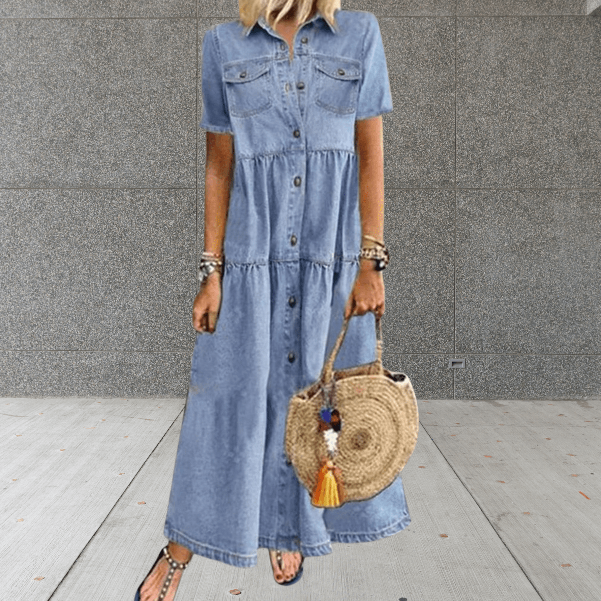 Maxi Denim Summer Dress for Women - Stylish and Comfortable