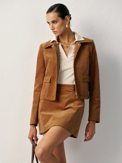 Libbie | Women's Corduroy Set Cropped Jacket