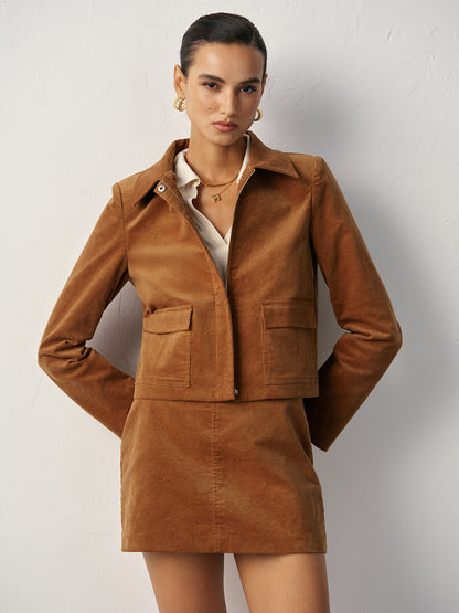 Libbie | Women's Corduroy Set Cropped Jacket