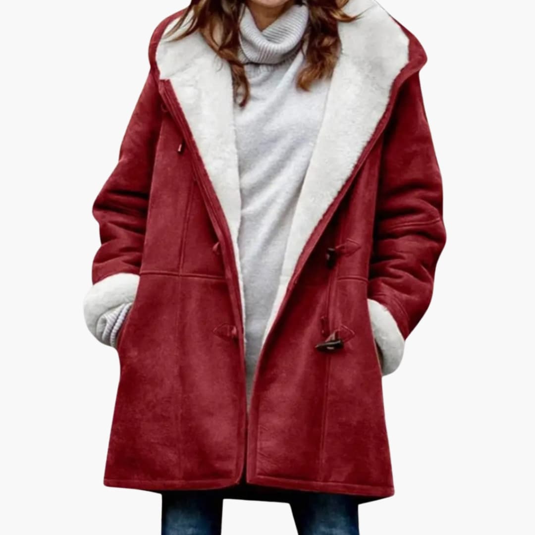 Women's Toggle Front Hooded Coat - Stylish and Warm Outerwear