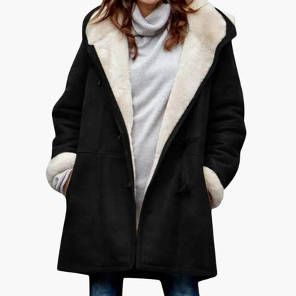 Women's Toggle Front Hooded Coat - Stylish and Warm Outerwear