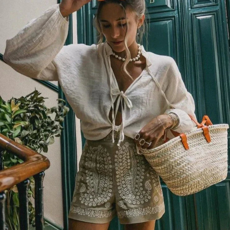 Doretta | High Waist Paisley Shorts