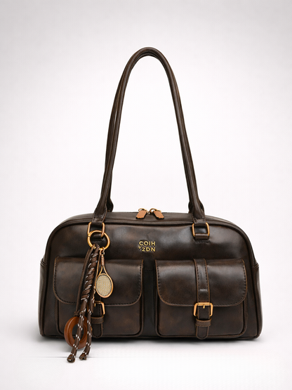Women's Multi-Pocket Shoulder Bag - Stylish and Functional Design