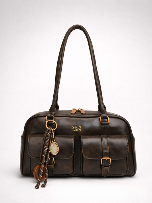 Women's Multi-Pocket Shoulder Bag - Stylish and Functional Design