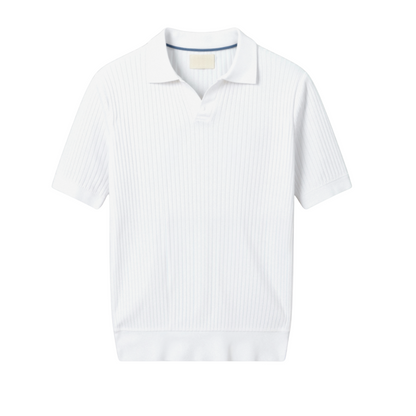 Men's Ribbed Cotton Polo Shirt - Stylish Casual Wear