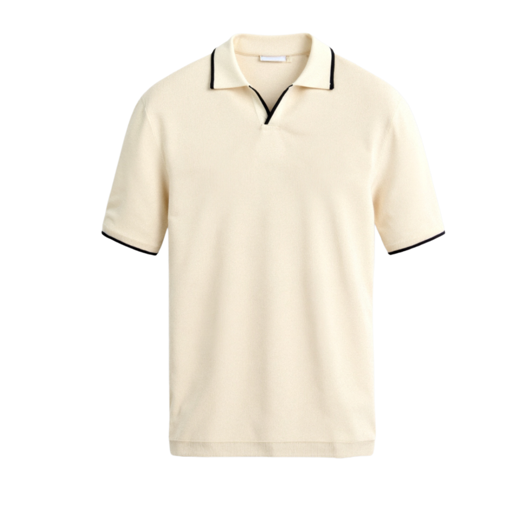 Men's Slim Fit Polo Shirt with Contrast Design - Trendy Casual Attire
