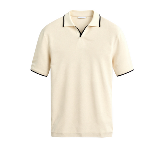 Men's Slim Fit Polo Shirt with Contrast Design - Trendy Casual Attire