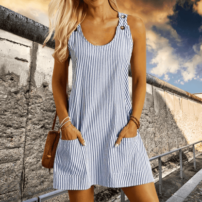 Chic Striped Women's Beach Dress - Perfect for Summer Outings