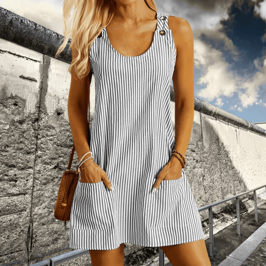 Chic Striped Women's Beach Dress - Perfect for Summer Outings