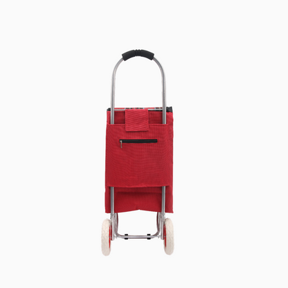 Durable 2-Wheel Tartan Print Grocery Shopping Cart for Errands and Daily Use