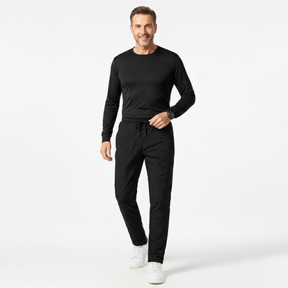 Men's Fleece-Lined Thermal Joggers - Water-Resistant Winter Pants for Cold Weather