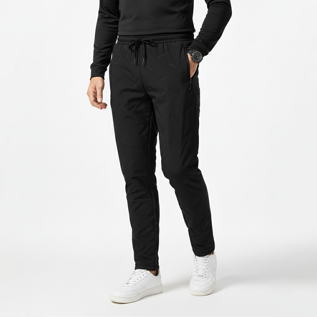 Men's Fleece-Lined Thermal Joggers - Water-Resistant Winter Pants for Cold Weather