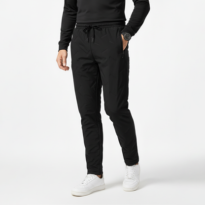 Men's Fleece-Lined Thermal Joggers - Water-Resistant Winter Pants for Cold Weather