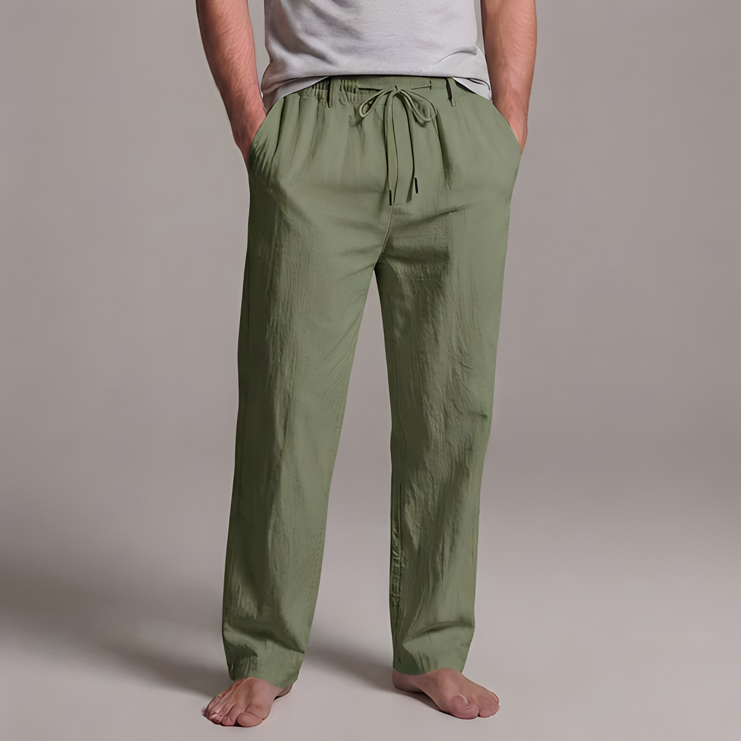 Arman - Men's Relaxed Fit Trousers with Drawstring