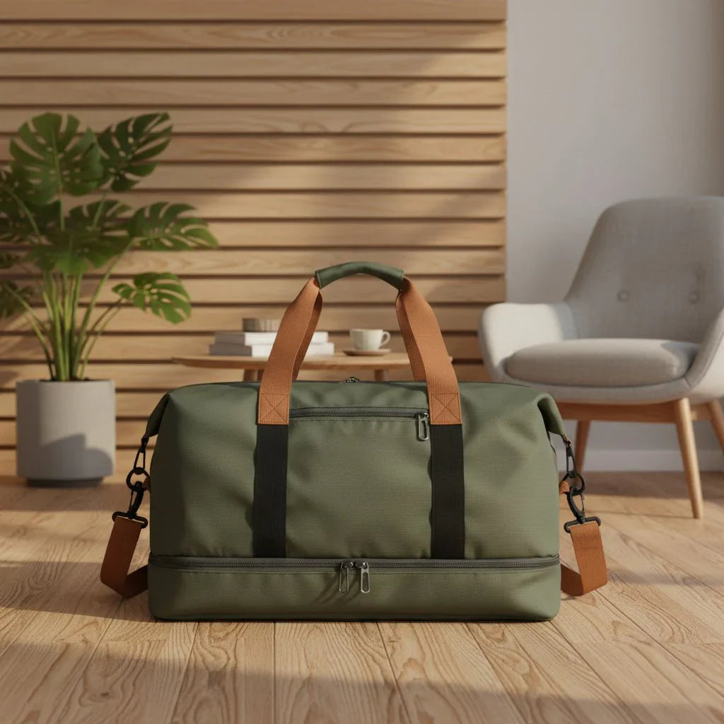 Versatile Sports Duffel Bag with Separate Shoe Compartment for Travel and Gym