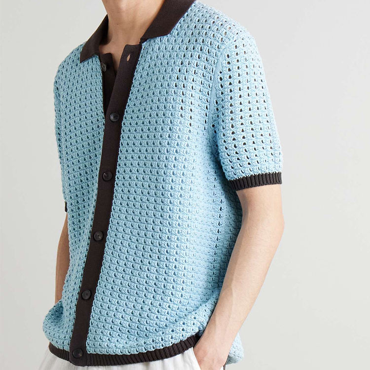Men's Knitted Button-Up Shirt - Phuket Style