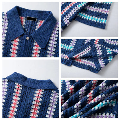 Men's Knitted Button-Up Shirt - Zakynthos Style