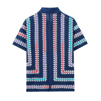 Men's Knitted Button-Up Shirt - Zakynthos Style