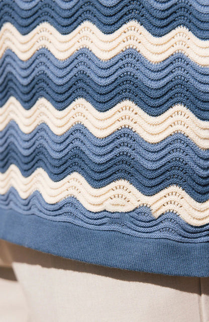 Men's Knitted Button-Up Shirt - Mykonos Style