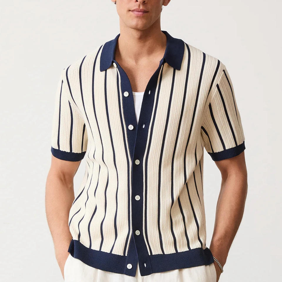 Palawan Knitted Button-Up Shirt for Men - Casual Stylish Top