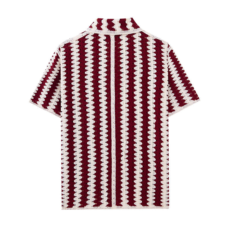 Men's Knitted Button-Up Shirt - Bora Bora Style