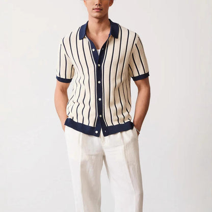 Palawan Knitted Button-Up Shirt for Men - Casual Stylish Top