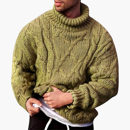 Men's Classic Knit Turtleneck Pullover Sweater - Warm & Stylish Winter Apparel
