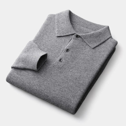 Men's Knitted Polo Collar Sweater - Stylish Autumn/Winter Layering Essential
