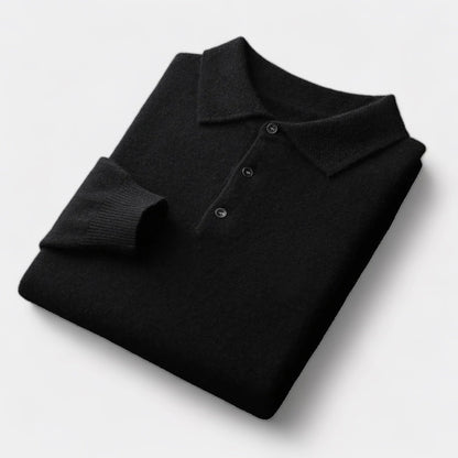 Men's Knitted Polo Collar Sweater - Stylish Autumn/Winter Layering Essential