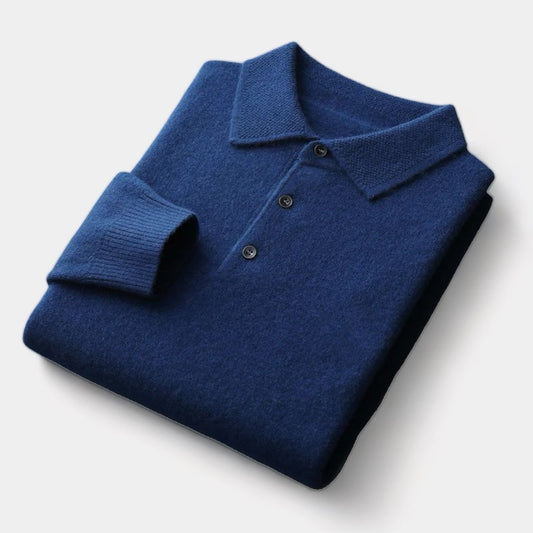 Men's Knitted Polo Collar Sweater - Stylish Autumn/Winter Layering Essential