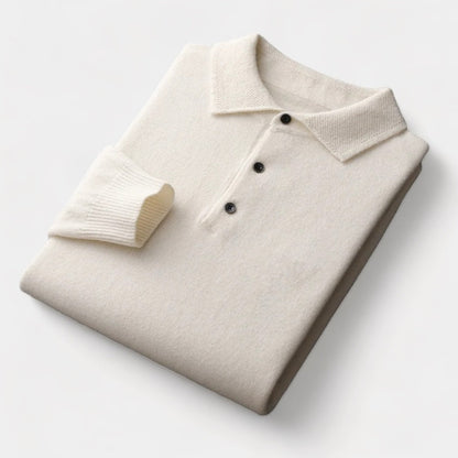 Men's Knitted Polo Collar Sweater - Stylish Autumn/Winter Layering Essential